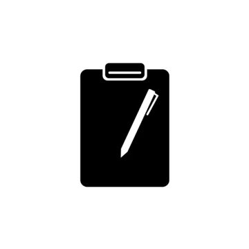 Bleistift und Checkliste, Notizbuch, Symbol
