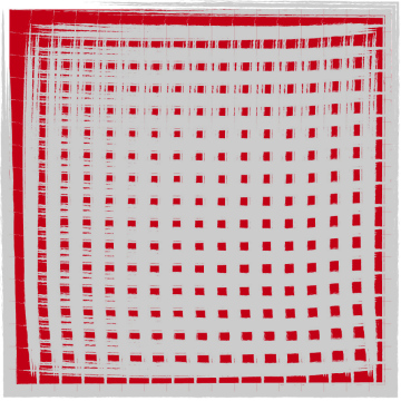 Hintergrund mit quadratischen Elementen in Grau und Rot
