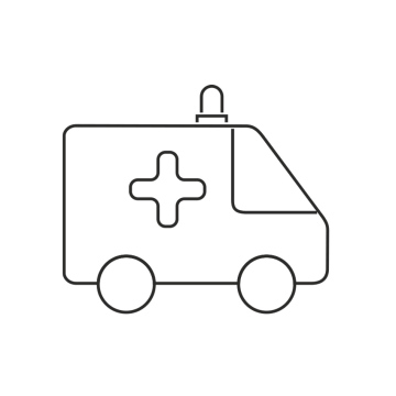 Krankenwagen, kostenloses Symbol. Krankentransport.