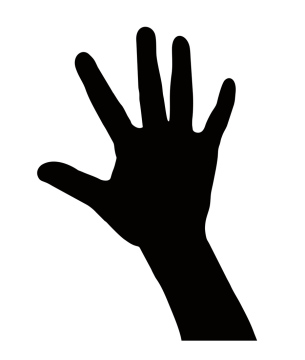 Hand, schwarze Silhouette, Vektor, png