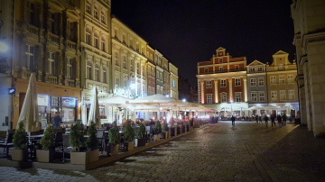 Posen Marktplatz bei Nacht