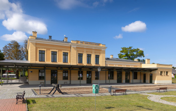 Wieliczka Park, das Gebäude des Bahnhofs
