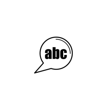 Comic-Blase mit Buchstaben ABC