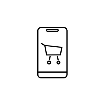Einkaufen per Telefon, Smartphone, kostenloses Symbol