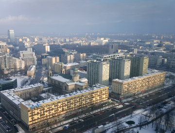 Warschauer Stadtzentrum. Blick von oben