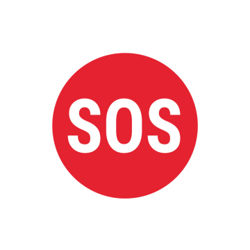 SOS, Hilfe, rotes Symbol