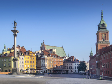 Das königliche Schloss in Warschau und die Sigismundsäule