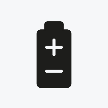 Batteriefreies Symbol, Plus- und Minuszeichen