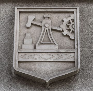 Architektonisches Detail Wappen von Katowice