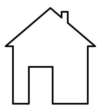 Haussymbol mit einem Schornstein