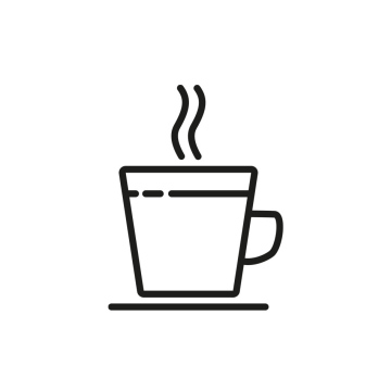 Kaffee, Tee in einer Tasse, Symbol, Vektor