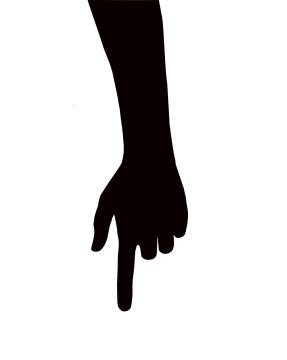 Finger, Handfläche, Silhouette, Vektor