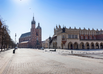 Hauptmarkt und Marienkirche in Krakau