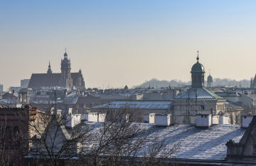Dächer der Krakauer Mietshäuser, Blick auf Kazimierz und Podgórze