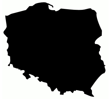 Schwarze Karte von Polen