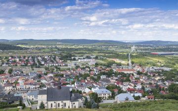 Blick auf Chęciny von der Burg