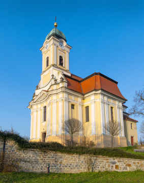 Historische Kirche Dobromilice, Stockfoto