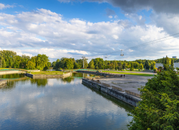 Schlesischer Park in Chorzów, Gewässer und Seilbahn