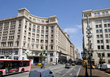 Belebte Straßen von Barcelona