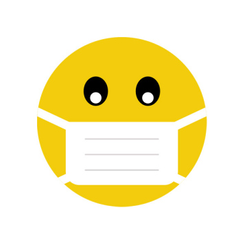 Emoji, Smiley in medizinischer Maske, Covid 19, Virus