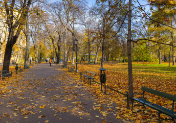 Herbst in Planty in Krakau