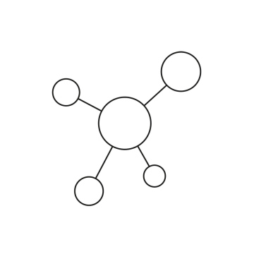 Hub-Symbol, verbundene Elemente