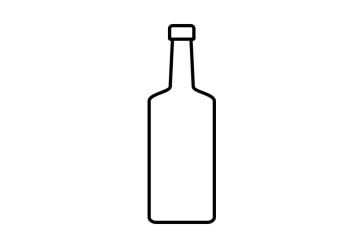 Flasche mit High Neck und Cap Icon