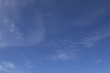 Blauer Himmel mit sichtbarer Luftbewegung