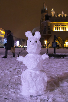 Krakau im Winter, Schneemann