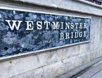 Westminster Bridge-Inschrift