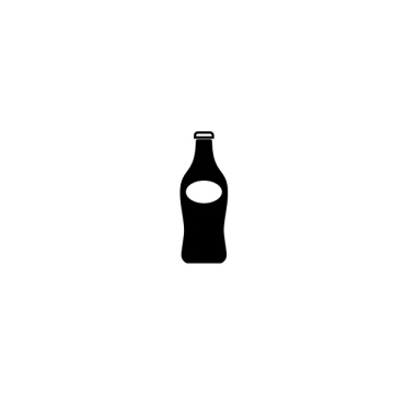 Schwarze Flasche mit Etikettensymbol