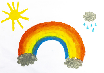 Regenbogen, Wetter, Kinderzeichnung