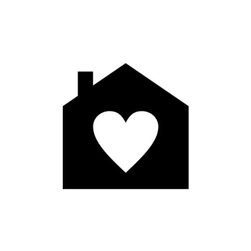 Haus, Gebäude, freie Ikone, Symbol, Herz