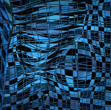 Abstrakter Hintergrund mit blauen und blauen Figuren und Linien