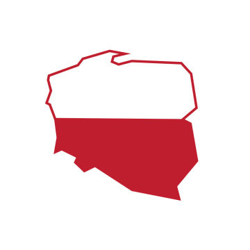 Polen rot-weiß, Vektorkarte, kostenloser Download