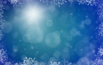 Weihnachtskarte mit Schneeflocken. Rahmen mit blauem Platz für Text.