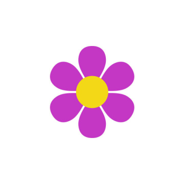 Violette Blume mit grünem Stammsymbol