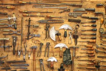 Alte Werkzeuge in der Werkstatt