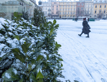 Winter auf dem Marktplatz in Krakau