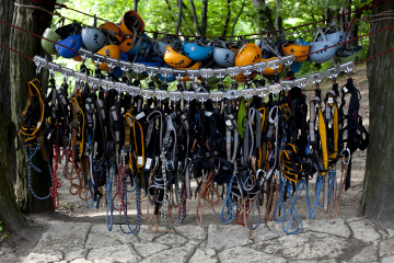 Kletterausrüstung im Rope Park