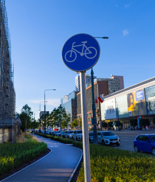 Straßen für Fahrräder in Warschau