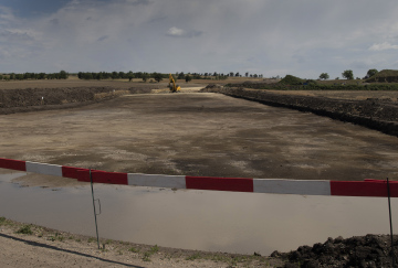 Ausgrabung für den Bau einer neuen Straße