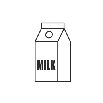 Milch im Karton, Verpackung, Symbol, Vektor