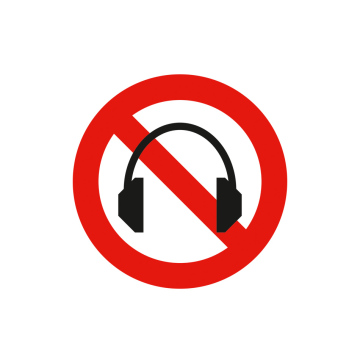 Kopfhörer verboten, Symbol, Symbol