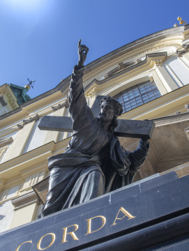 Jesus-Statue in Krakowskie Przedmieście in Warschau