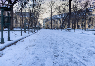 Winter in Planty in Krakau