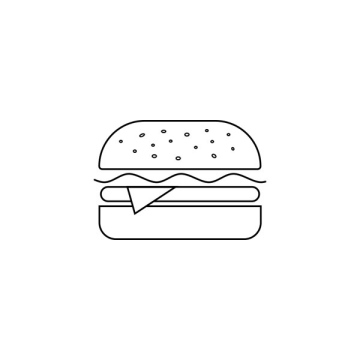 Hamburger im Brötchensymbol