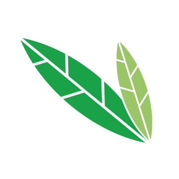 Zwei schmale Blätter, Logo, Vektor