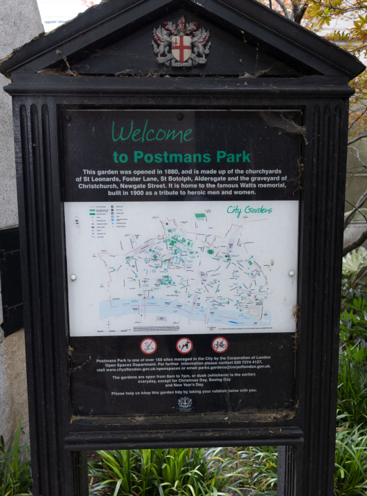 Postman's Park in London, Plan