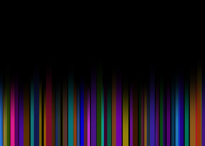 Schwarzer Hintergrund und Farbstreifen verblassen, freies Bild.